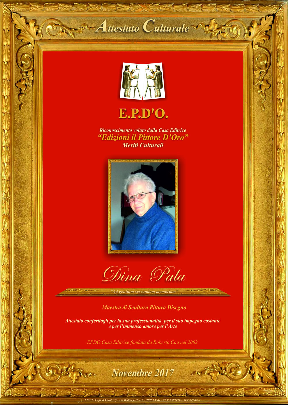 EPDO - Attestato Culturale Dina Pala